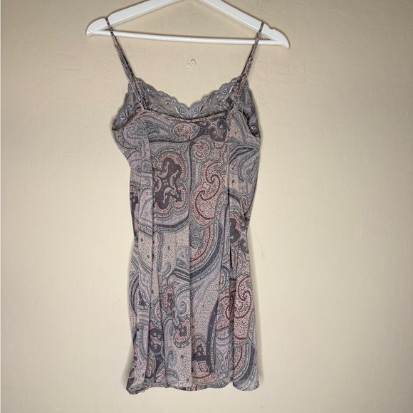 Victoria's Secret Paisley Chiffon Mini Babydoll Slip Dress Lingerie Pink Lace Sm - Picture 7 of 8